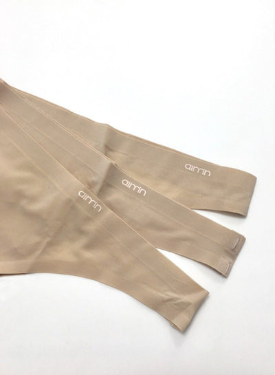 Beige Invisible Thong 3-PACK